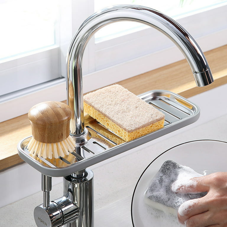 Kitchen Sink Drain Rack Stainless Adjustable Shelf Sponge Soap