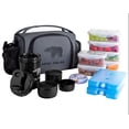 thumbnail image 1 of MOCHILA LONCHERA TERMICA AISLADA CON 6 CONTENEDORES ANTIGOTEO DE 600ML Y 400 ML, APTOS PARA MICROONDAS Y CONGELADOR, INCLUYE VASO MEZCLADOR, PASTILLERO Y HIELO REUSABLE, 1 of 7