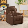 thumbnail image 5 of Magic Seats for Superheroes & Princesses, Sally Deluxe Kids Recliner With Footrest, 2 Cup Holders, Push Back Toddler Recliner by Naomi Home, Microfiber, Age 3+ Kid Recliners, Girls Boys, Brown, 5 of 12