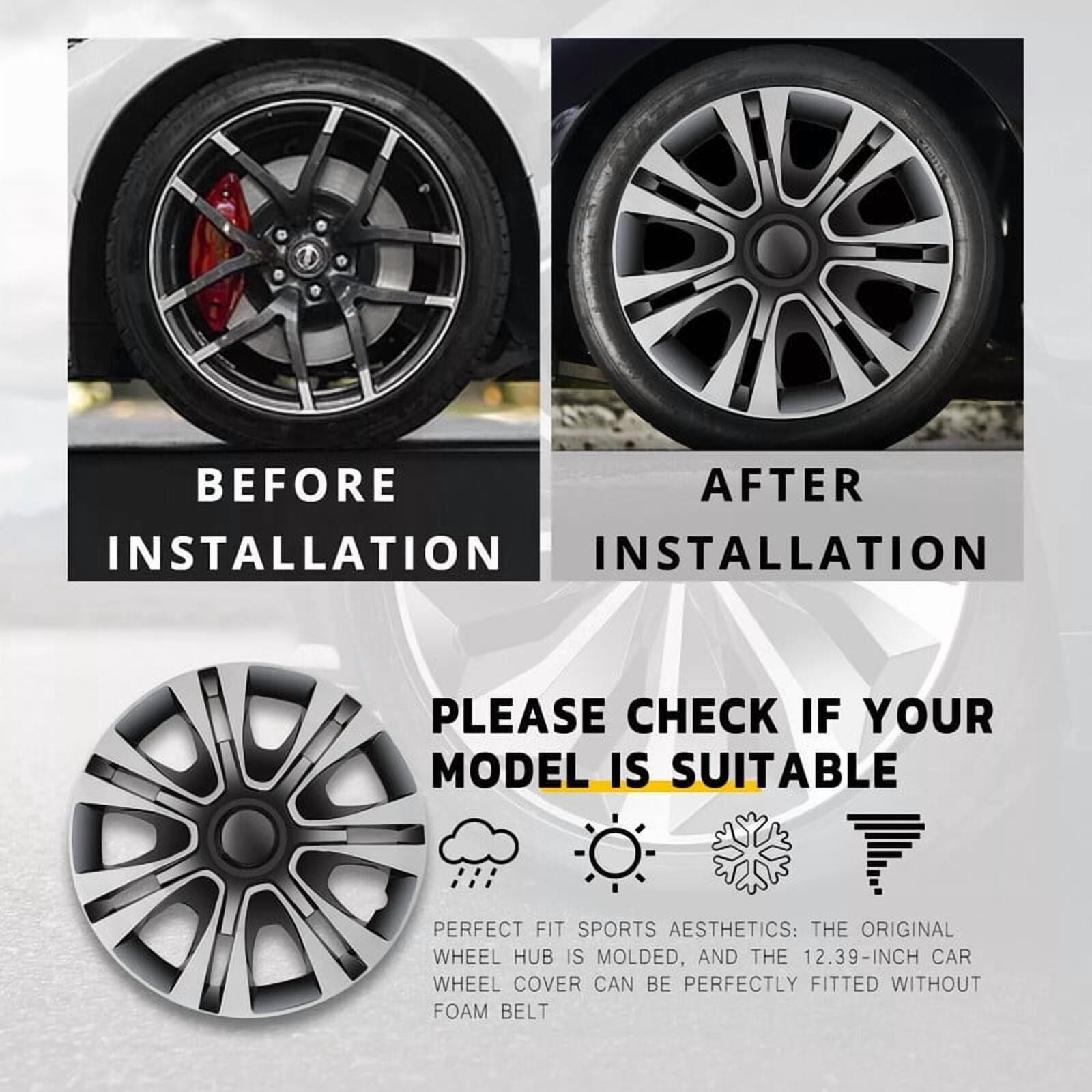 15" Set of 4 Wheel Covers Snap On Hubcaps Full Hub Caps fit R15 Tire & Steel Rim