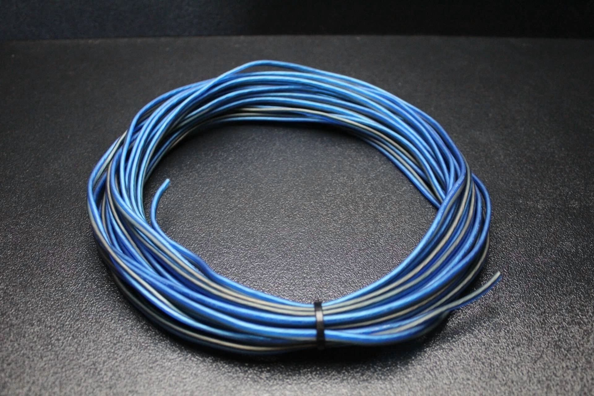 16 Gauge Blue Grey Speaker Wire 25 Ft Awg Gray Cable Power Ground Stranded Car