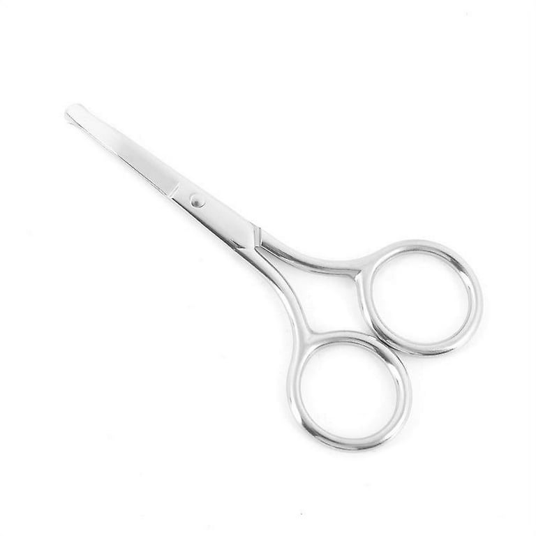 LIVINGO 3.75 Premium Nose Hair Scissors, Curved Safety Blades with Rounded  Tip for Trimming Small Details Facial Hair, Ear Hair, Eyebrow (Black)