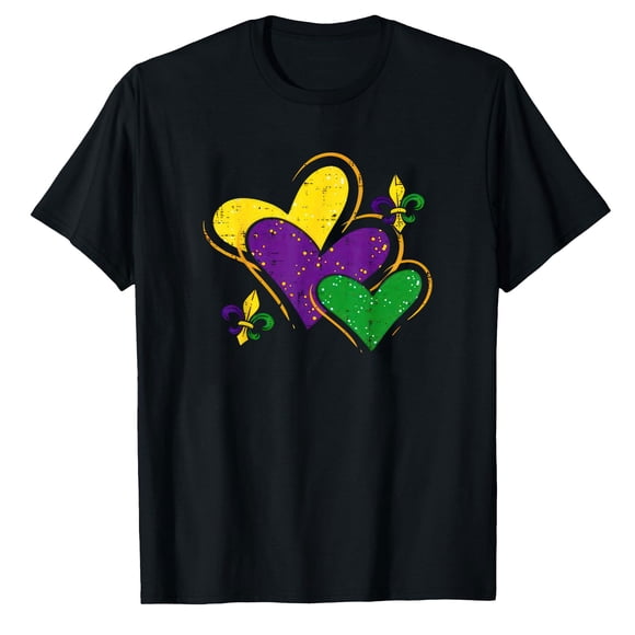 AALJY T-Shirt Mignon Mardi Gras Cœurs pour Femmes Filles Enfants Tout-Petits