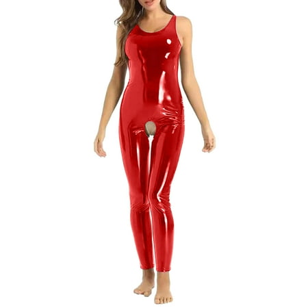 Teenager Bra 34a Bra Ladies Plus Size High Elastic Bright Leather PU Bright Oil Bright Leather Nightclub Zipper Long Sleeve Tights Lingerie