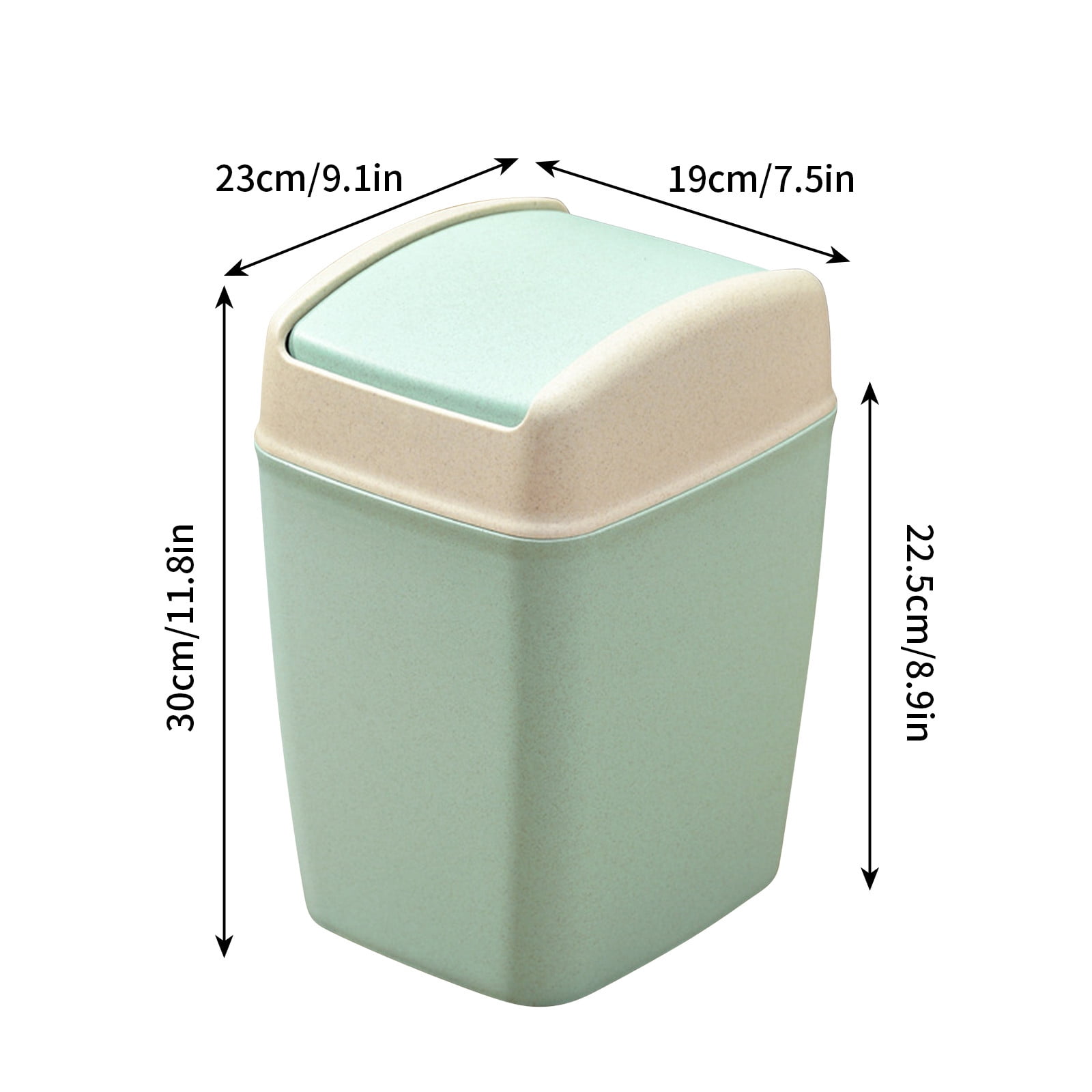Kitchen Trash Can, Step-On Garbage Can with Lid, Tall Kitchen & Bathroom Trash Can, Small Office Waste Bin, Green - Xuniizn
