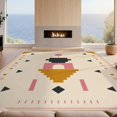 thumbnail image 2 of Design&I 4'x6' Ultra Soft Area Rug, Pink and Mustard Geometric Design Modern Abstract Shapes with Symmetrical Fluffy Washable Non Shedding for Bedroom Living Room Home Office, 2 of 3