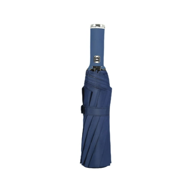 Maytalsory Folding Umbrella Reflective Stripe Umbrellas Waterproof Sunshade for LED/Dark Blue 1Set