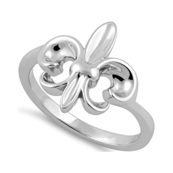925 Sterling Silver Platinum Plated Fleur De Lis Vintage Valentines Day Gifts Ring