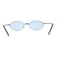 thumbnail image 2 of Narrow Hexagon Hippie Color Lens Metal Rim Dad Shade Sunglasses Silver Blue, 2 of 4