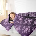 thumbnail image 3 of Homewish Gothic Skull Damask Full Size Comforter Sets,Halloween Bedding Comforter Set,Purple,Black Reversible,3-Piece,1 Comforter and 2 Pillowcases, 3 of 7