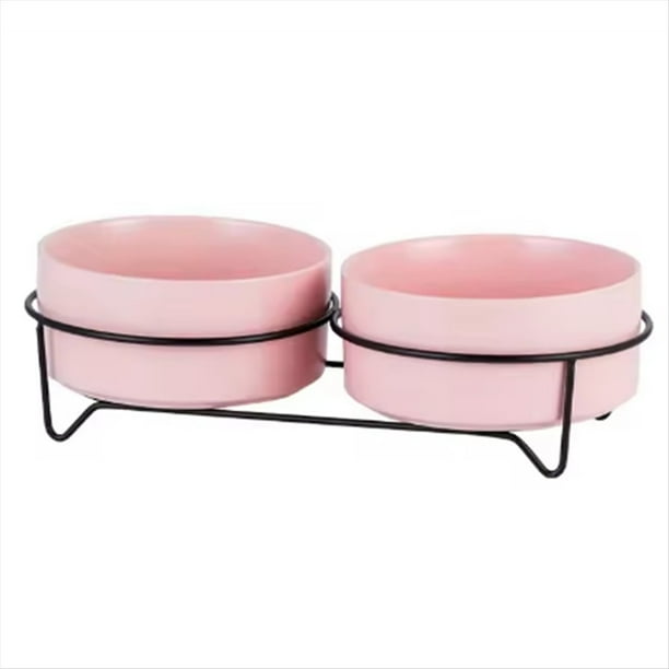 Comederos de Cerámica para Perros con Soporte, Comederos y Bebederos para Gatos, de Gran Capacidad y con Ajustable, B