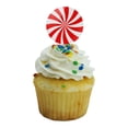 thumbnail image 2 of Peppermint Swirl Cupcake Picks Toppers Decoration Set of 6, 2 of 3