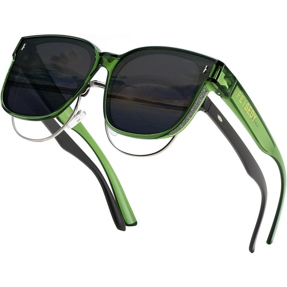 FEISEDY Sunglasses Fit Over Glasses Oversized Polarized Shiny for Women Sunglasses UV400 B0269
