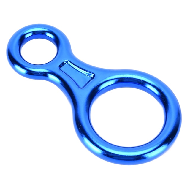 Descensor de aleación de aluminio en forma de 8, 45 kN, dispositivo de descenso en rappel azul para arboristas y escaladores.