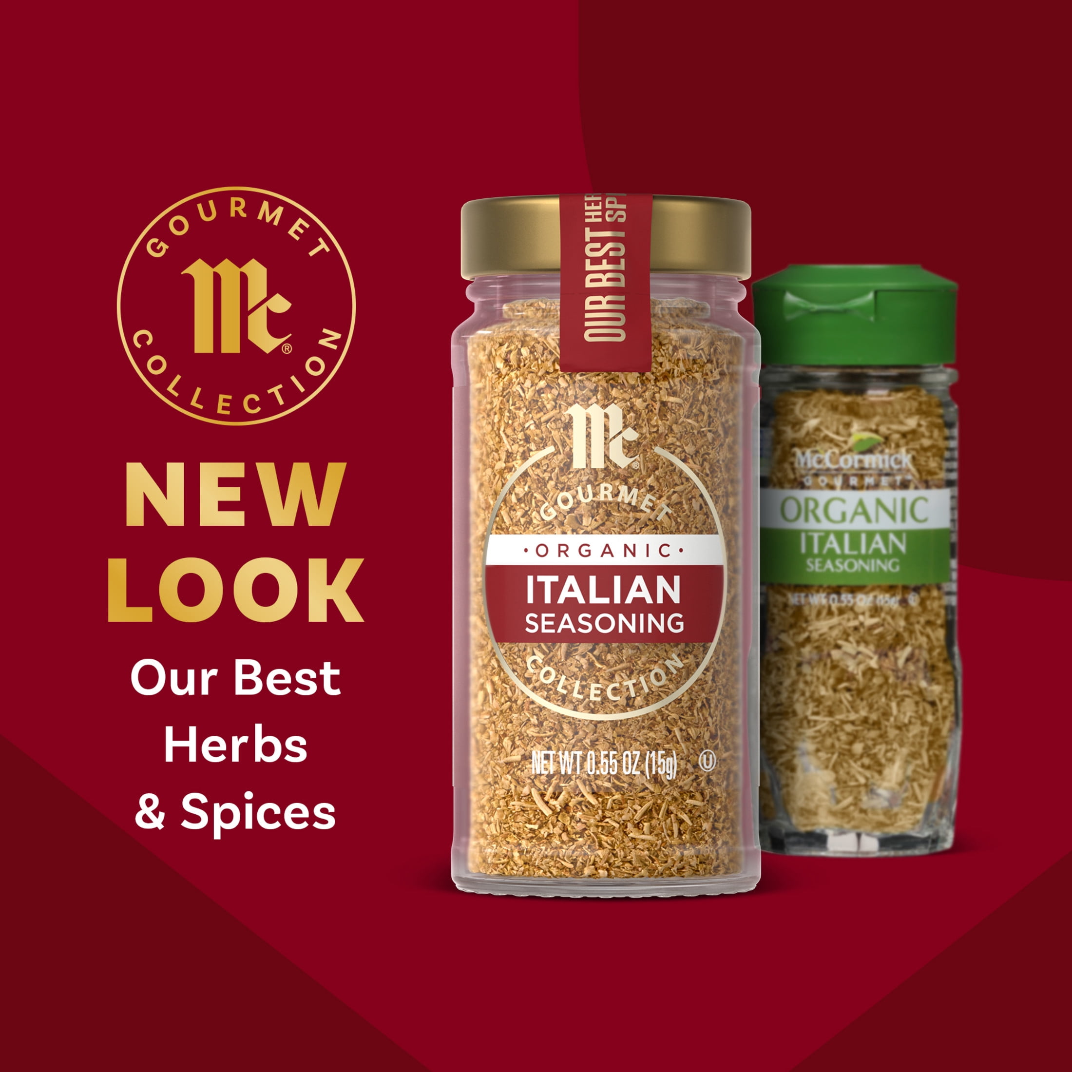 (3 pack) McCormick Gourmet Organic Italian Seasoning, 0.55 oz Bottle