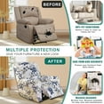 thumbnail image 4 of Velvet Recliner Cover 4 Pieces Printed Lazy Boy Chair Covers Recliner Sofa Slipcover Anti-Slip Fitted Furniture Protector with Elastic Bottom, 4 of 6