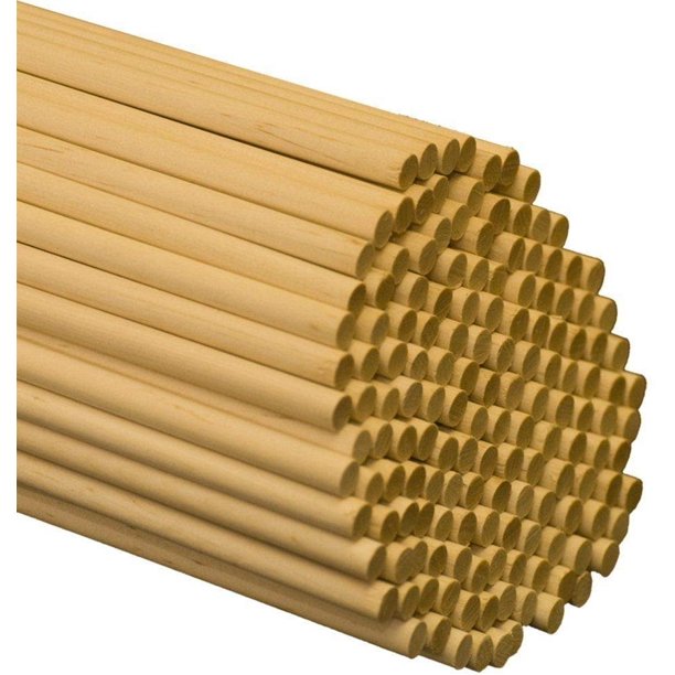 Wooden Dowel Rods 1” x 36” Unfinished Hardwood Sticks Pack Of 50 by
