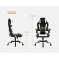 thumbnail image 3 of ‎FDW Office Chair Adjustable & Lumbar Support Swivel ，High Back PU Leather Gaming Chair, White, 3 of 7