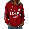 thumbnail image 5 of AHMOMEI Women's 250 Anniversary USA Shirt America 1776-2026 250th Anniversary Waffle Hoodie Patriotic Women's Hoodie, 5 of 6