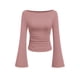 thumbnail image 1 of Top Corto de Manga Larga PRETTYGARDEN para Mujer en Rosa Polvoriento XS, 1 of 9