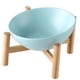thumbnail image 4 of Cuenco para gatos inclinable de 45  degree, con soporte de madera, alimentador de alimentos, antideslizante, cuenco portátil de cerámica para mascotas de , Azul Yinane Cuenco para gatos, 4 of 5
