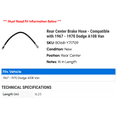 thumbnail image 2 of Rear Center Brake Hose - Compatible with 1967 - 1970 Dodge A108 Van 1968 1969, 2 of 2