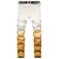 thumbnail image 4 of JGTDBPO Ripped Jeans Pants Men Fashion Trend Men'S Micro Elastic Slim Elastic Small Straight Leg Tie-Dye Trousers, 4 of 9