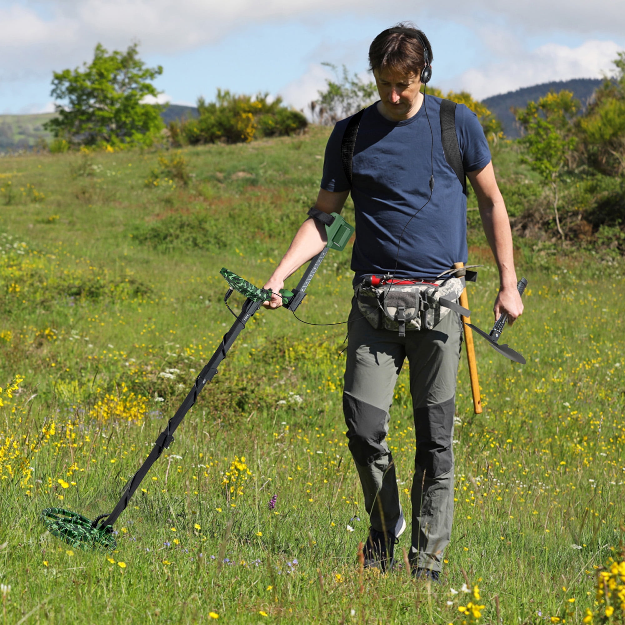 Gymax Metal Detector for Adults with 5 Professional Mode 3.5 MM Headphones Backlit