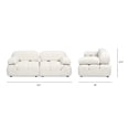 thumbnail image 6 of Marcel 72.5" Bubble Modular Modern 2-Piece Loveseat Sofa, Ivory White Boucle, 6 of 8