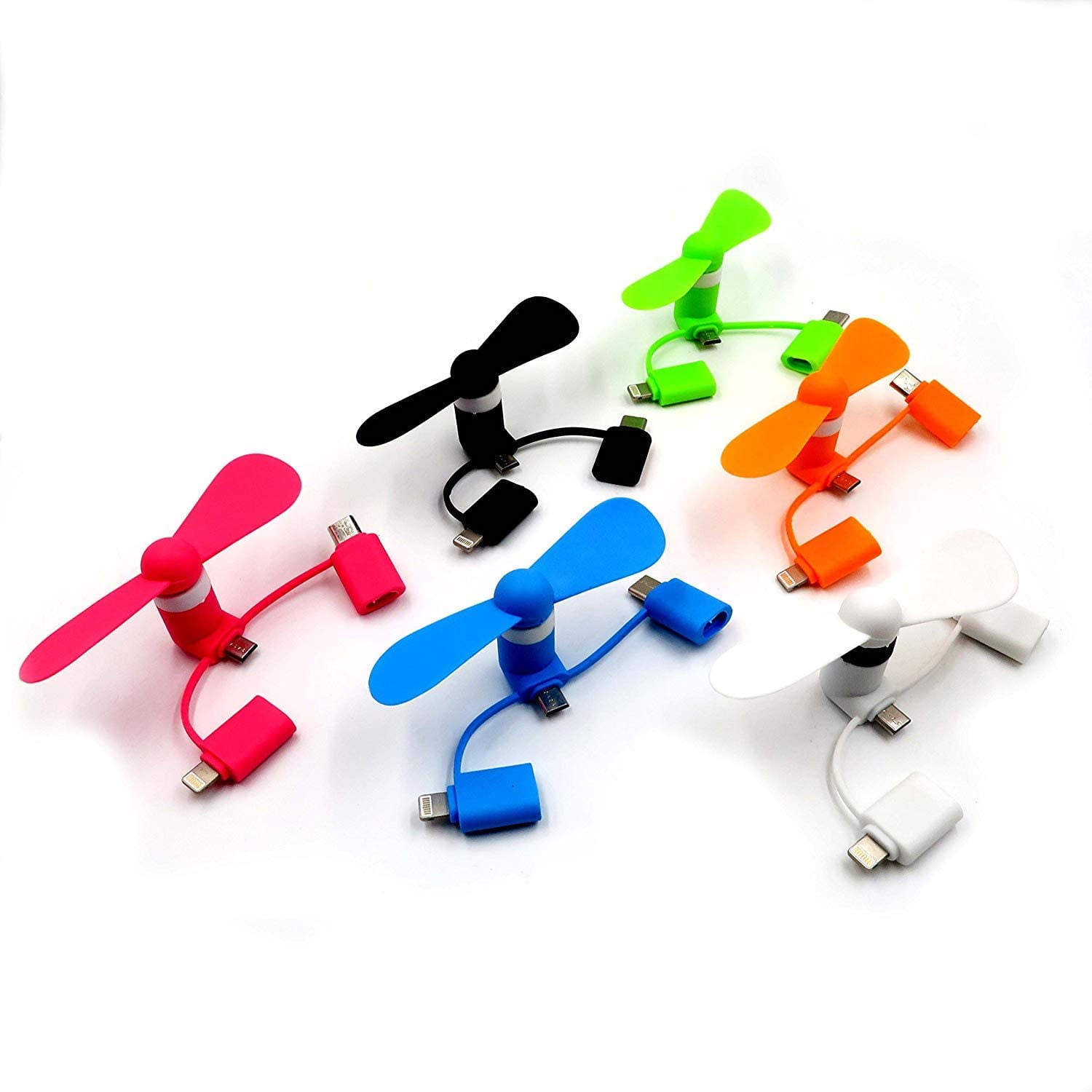 Mini Cell Phone Fan Colorful and Powerful 2in1 Fan for iPhone/iPad/Android Smartphone/Tablet
