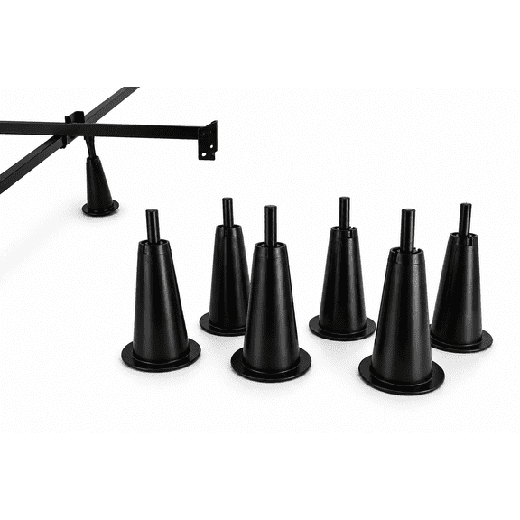 5” Inch High Rise Bed Frame Risers, Lift a Bed Frame by 5 Inches for Under Bed Storage, ½ Inch x 3/8 Inch Adapters Included, 6 Pieces, by Tech Team