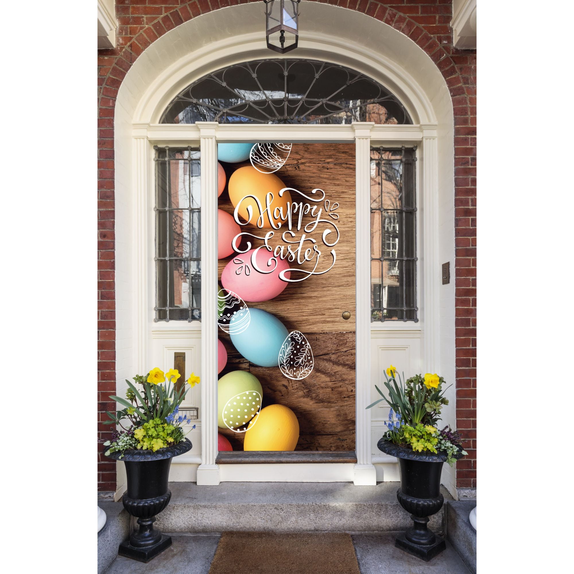 My Door Decor 9EAST-9 9 x 9 in. Happy Easter Eggs Holiday Front Door Mural Sign Banner Decor, Multi Color My Door Decor 9EAST-9 9 x 9 in. Happy Easter Eggs Holiday Front Door Mural Sign Banner Decor, Multi Color