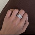 thumbnail image 4 of Diiro 2 PC Radiant Cut Moissanite Engagement Ring for Women, 925 Sterling Silver Bridal Wedding Ring Set, Sparkling Hidden Halo Ring, Anniversary Promise Ring, 4 of 8
