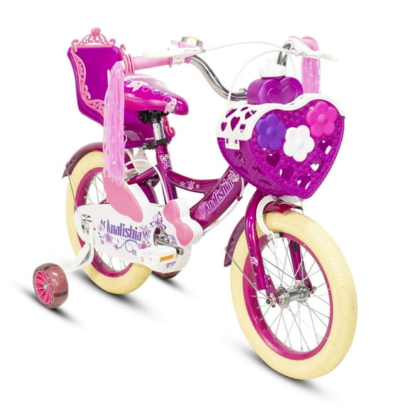 Bicicleta Infantil R14 Morada Canastilla Anfora PortaMuñecas