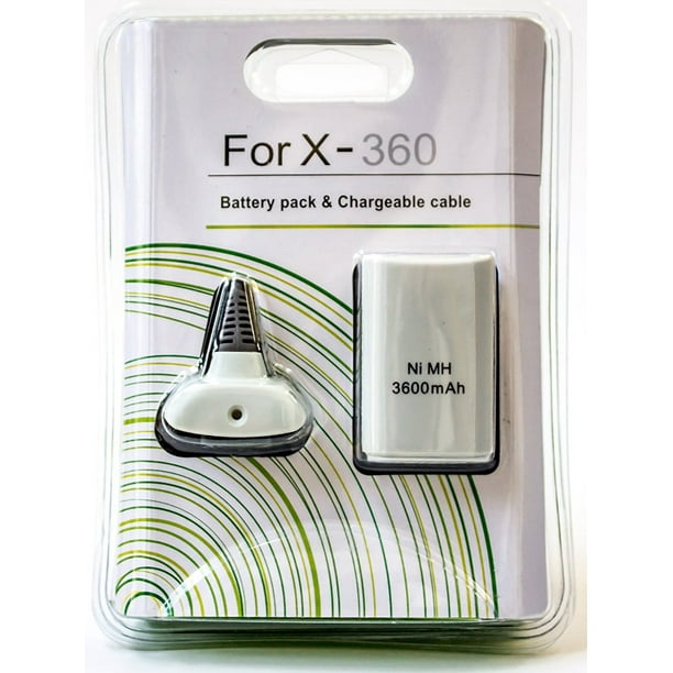 Xbox 360 Play & Charge Kit Battery and Charging cable White Walmart