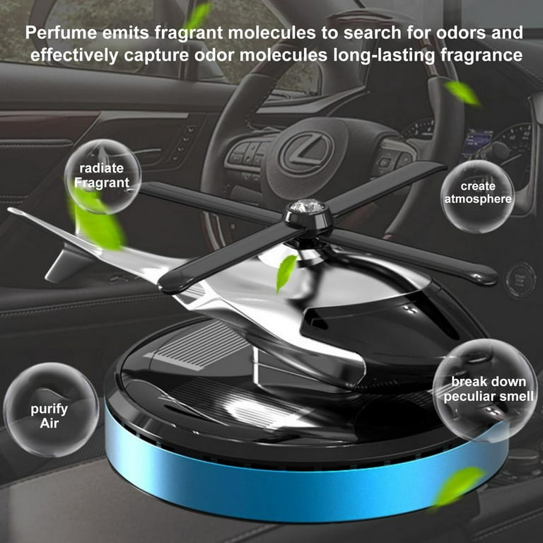 Aviation Car Air Freshener, Solar Power Rotating Helicopter Auto  Aromatherapy
