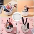 thumbnail image 5 of AOWOO Makeup Brush Holder Organizer, 360 Degree Rotating Brush Holder, Eye Shadow Brush Lipstick Case, Cosmetic Storage, 5 Slot Makeup Brushes Cup Tray for Bathroom, Desk Storage(White), 5 of 7