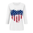 thumbnail image 4 of MEICHEN 4Th of July Shirts Women Patriotic Shirt American Flag 3/4 Sleeve Tops Memorial Independence Day Top Outfit Summer 250th Anniversary Tops, 4 of 5