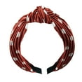 thumbnail image 2 of Ljudmp Women's Polka Dot Wide Headbands Non Slip Ruffle Top Knotted Headwrap Hair Hoop Cute Padded Hairband Trendy Headwear Orange, 2 of 4