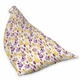 thumbnail image 2 of Floral Lounger Chair Bag, Striped and Polka Dotted Autumn Leaves and Ear of Wheat, High Capacity Storage with Handle Container, Lounger Size, Earth Yellow Purple, by Ambesonne, 2 of 5