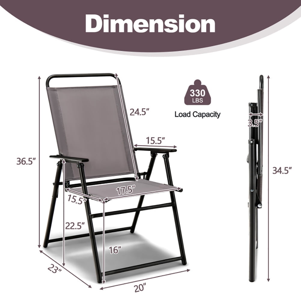Aimee Lii Outdoor Folding Sling Chairs Set of 4 with Armrest and Backrest, Outdoor Patio Furniture Aimee Lii Outdoor Folding Sling Chairs Set of 4 with Armrest and Backrest, Outdoor Patio Furniture