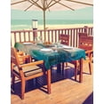 thumbnail image 2 of Fsddascl Abstract Ombre Outdoor Tablecloth - 54x80 Inch Rectangle Dining Table Cover, Vintage Chic Gradient Ship Oil Painting Waterproof Outdoor Table Cloth with Umbrella Hole & Zipper for Patio, 2 of 7