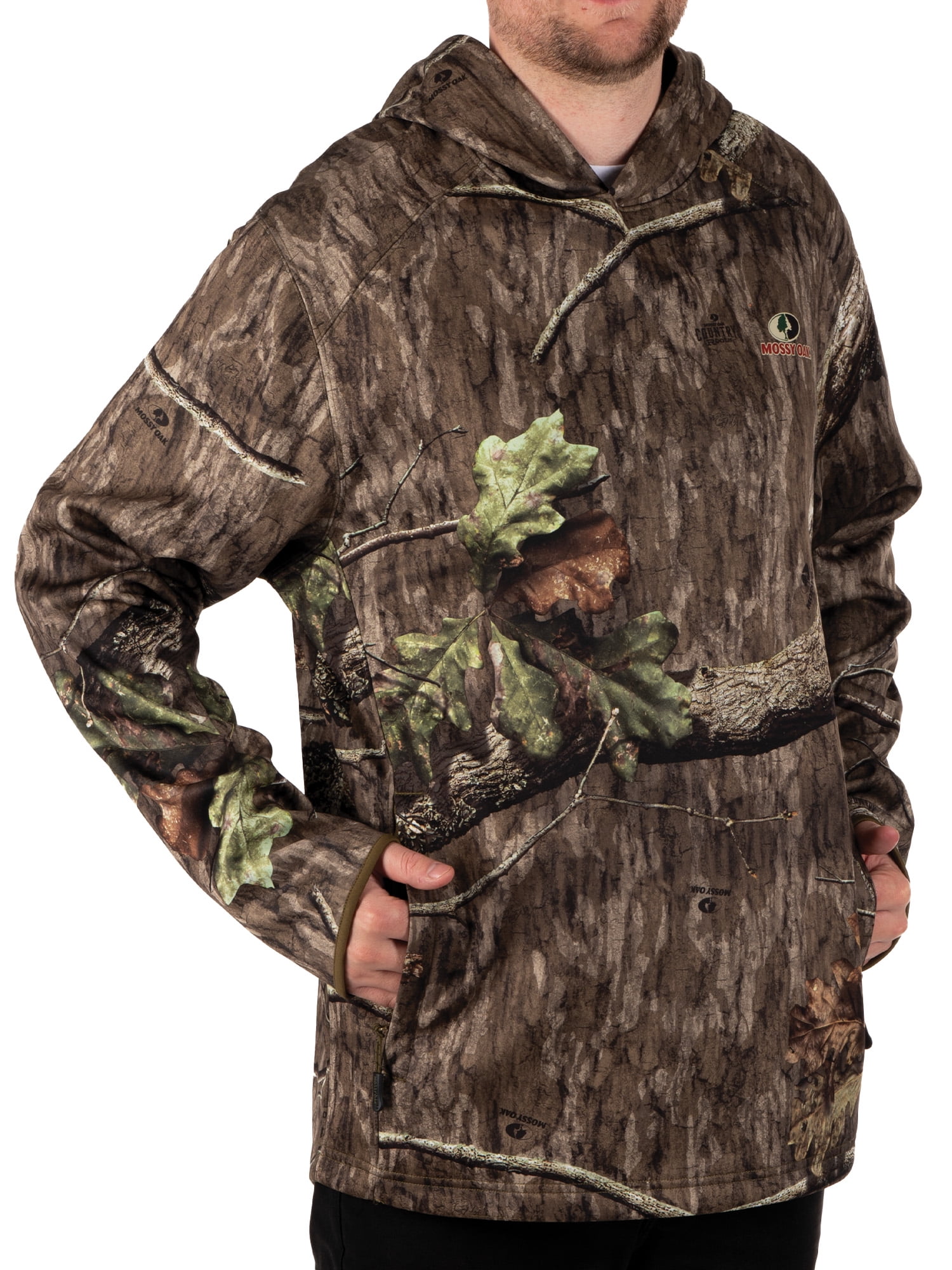 Mossy Oak Men's Camouflage Hunting Performance Hoodie, Mossy Oak Country Roots, S