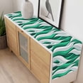 thumbnail image 4 of Green White Moire Table Runner 72 Inches Long Farmhouse Dress Scarves, Modern Abstract Art Dining Tablerunner for Coffee Table/Kitchen Island/Party Décor, 13" x 72", 4 of 8