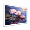 thumbnail image 2 of Designart "Riverside Serenity River Flowers II" Floral Framed Wall Art Decor - Traditional Pink Flower Entryway Framed Wall Art Print, 2 of 6