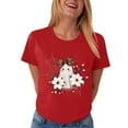 thumbnail image 7 of enyan Halloween Shirt Women Fashion Short Sleeve Tee Pumpkin Graphic Cute Ghost Tops Solid Casual Loose Basic T Shirt Red,S, 7 of 7