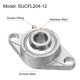 thumbnail image 4 of 2 Piezas SUCFL204-12 Cojinetes Bloque Almohada 3/4 Pulgada Diámetro Interior, Alineación Automática, Cojinetes Acero Cromado Montados en Base Hierro Fundido Sólido, 4 of 5