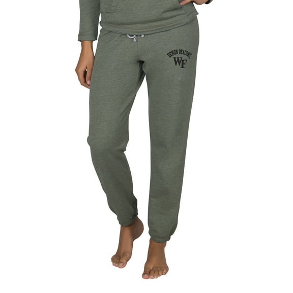 Women's-Concepts Sport Green Wake Forest Demon Deacons WF Mainstream French Terry Tri-Blend Sweatpants