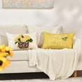 thumbnail image 3 of Yellow Hydrangea Summer Throw Pillow Covers, 12 x 20 Inch Today is A Good Day Dark Yellow Cushion Case Decoration for Sofa Couch Set of 4, 3 of 6