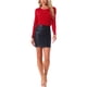 thumbnail image 2 of INSPIRE CHIC Blusa de fiesta con cuello drapeado y mangas largas con brillo XL Roja, 2 of 6